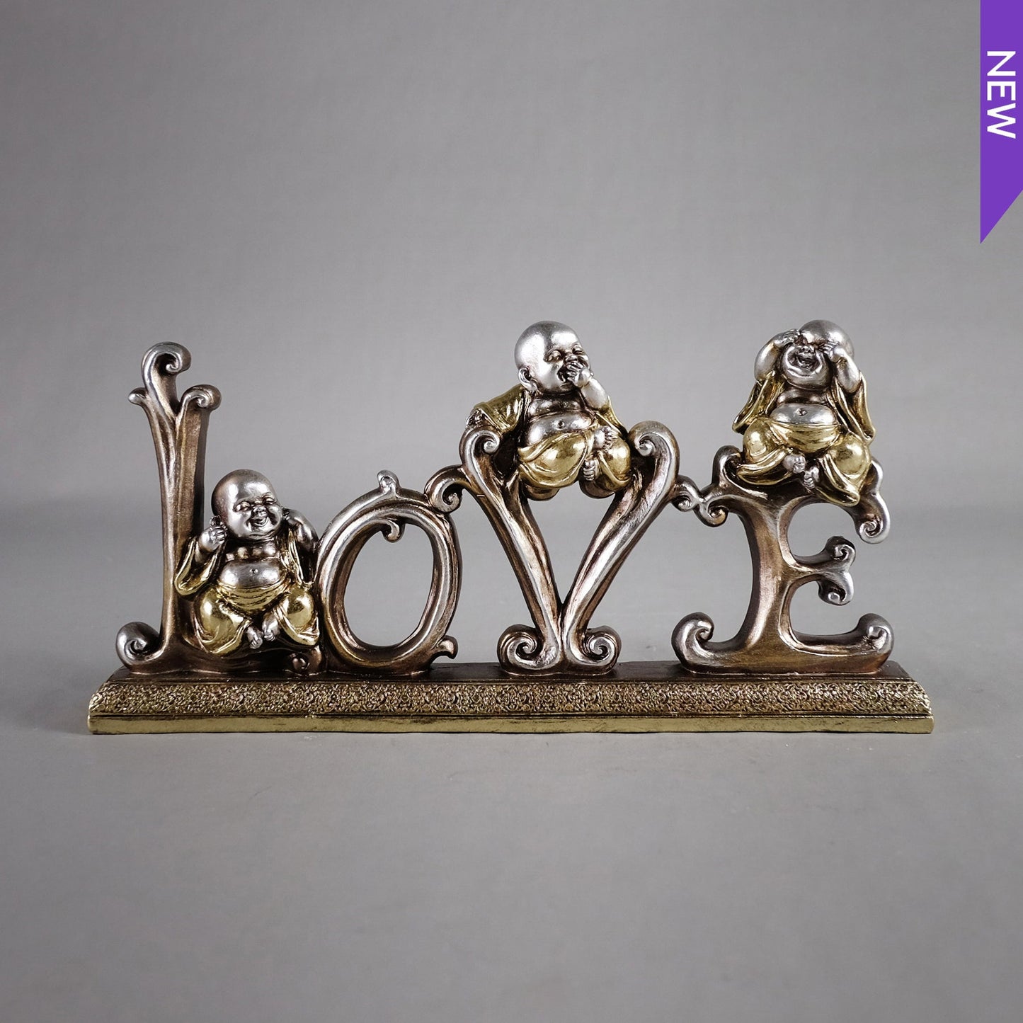 "LOVE" +3 WISE MONKS 9x1x5