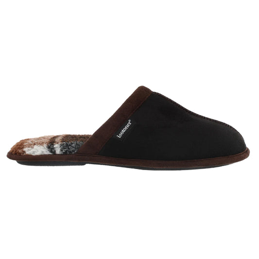Isotoner Men's Microsuede Slide Slippers with Berber Sock
