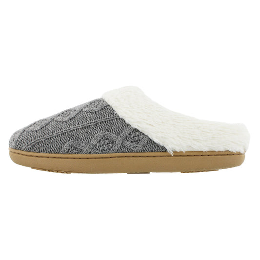 Isotoner Cable Knit Clog Slippers with Sherpa Cuff