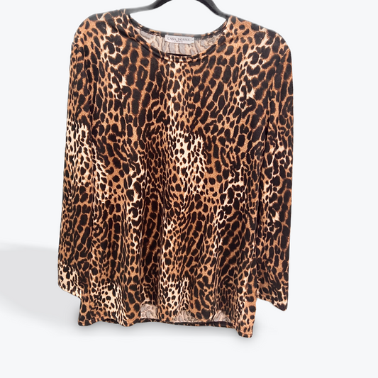 Cardinal Top Leopard  Print Fleece