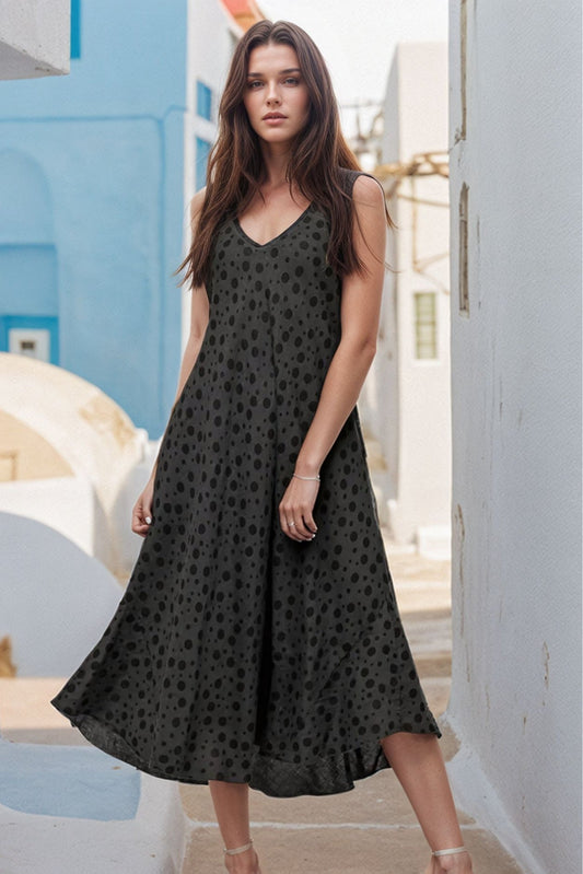 Polka Dot Linen Dress